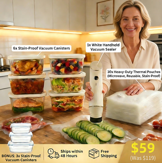 PureVacCordless™  Vacuum Sealer & Food Storage Bundle