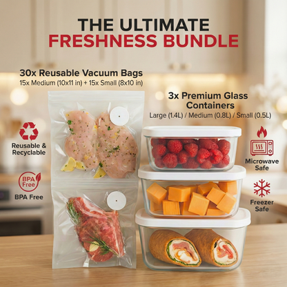 PureVacCordless™  Vacuum Sealer & Food Storage Bundle
