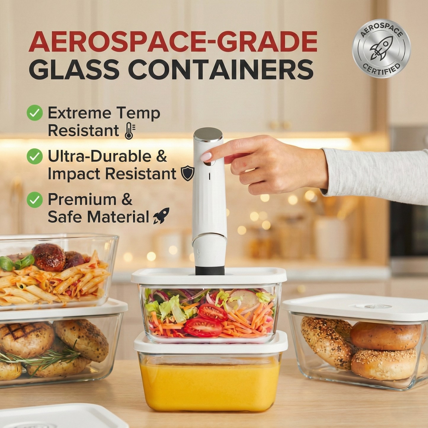 PureVacCordless™  Vacuum Sealer & Food Storage Bundle