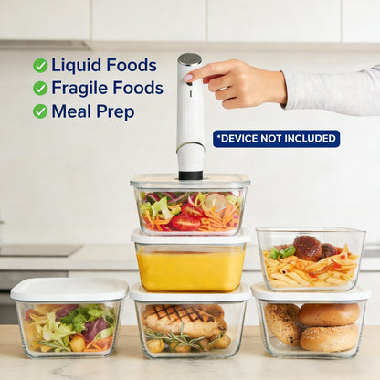 Vacuum Seal Glass Food Storage Containers (3-Piece Set)